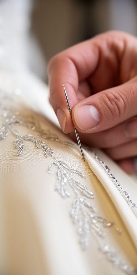 Tailored evening gown detail